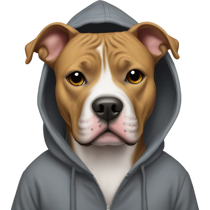 American staffordshire terrier in the hoodie  emoji