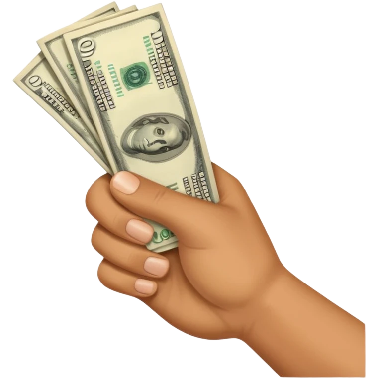 a hand holding cash emoji