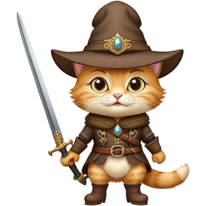 classic Puss in Boots with hat and confident expression emoji