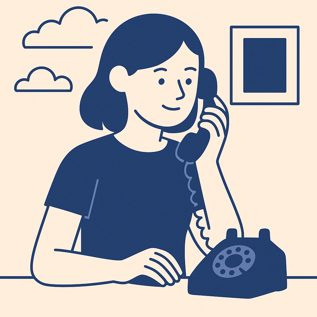 girl talking on telephone in her room emoji