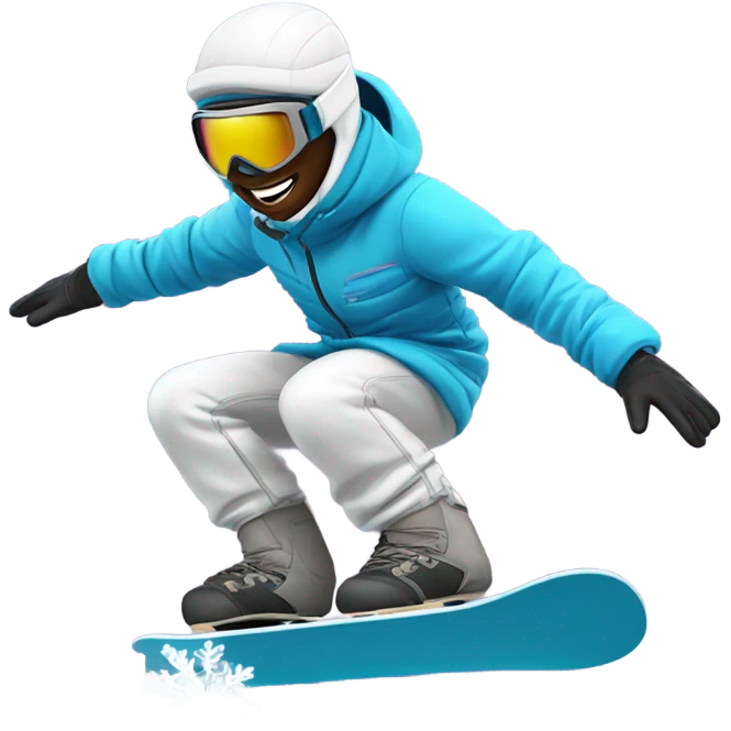 Freezing snowboarder emoji