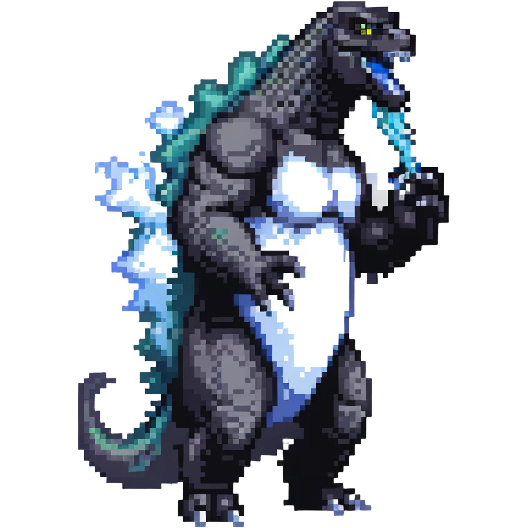 Godzilla exhaling vapor emoji