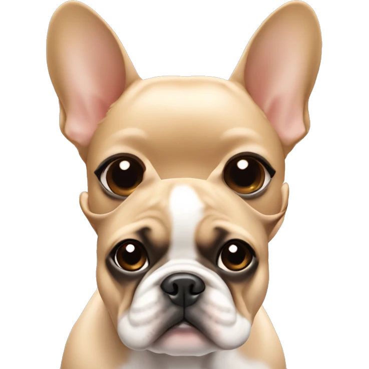 Tan French bulldog with hispanic girl  emoji