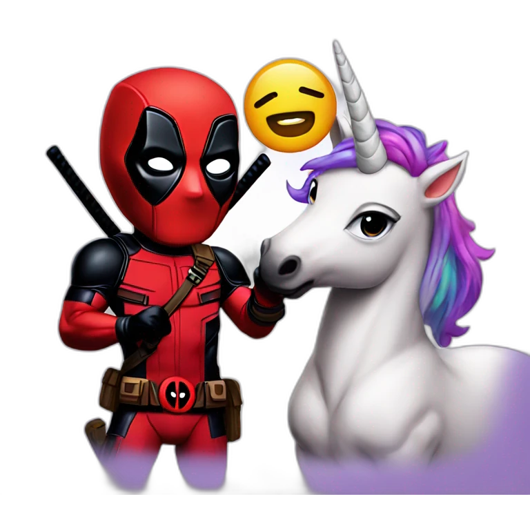 Deadpool with unicorn  emoji