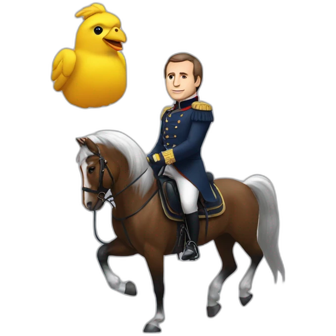 Macron sur un aigle emoji