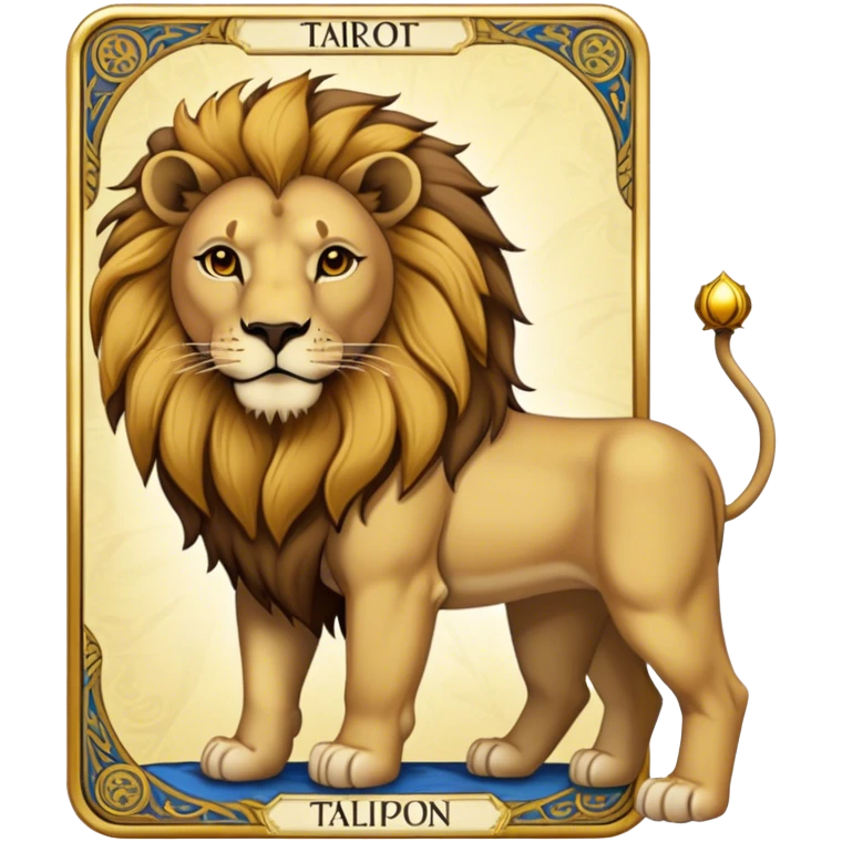 Tarot Card with a lion on it  emoji