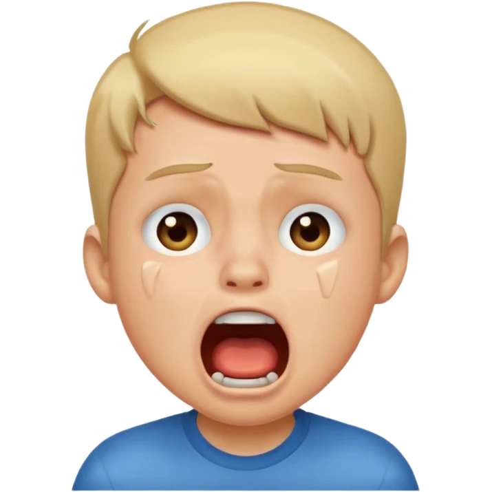 boy crying with shout emoji