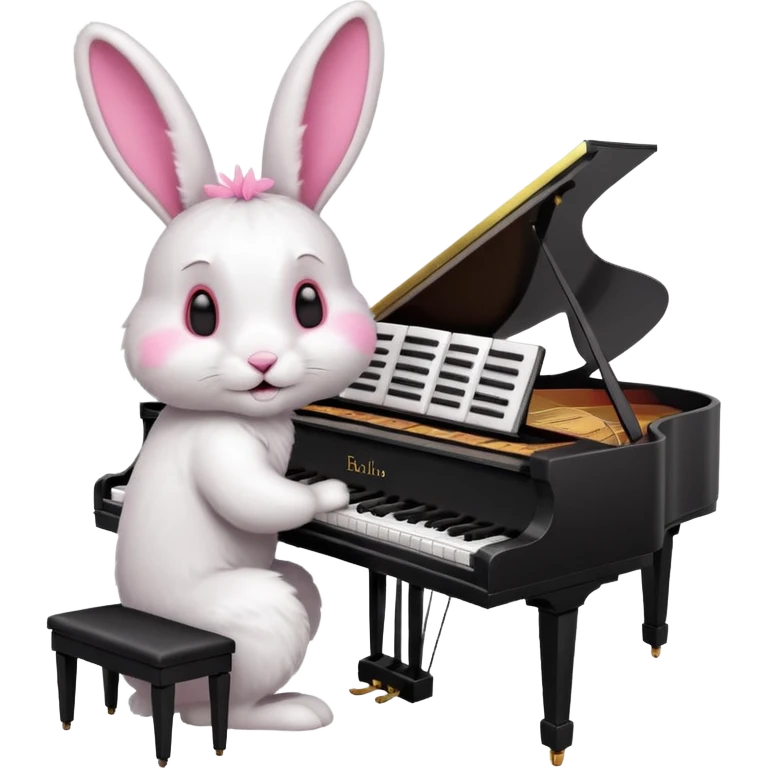 rabbit playing piano emoji