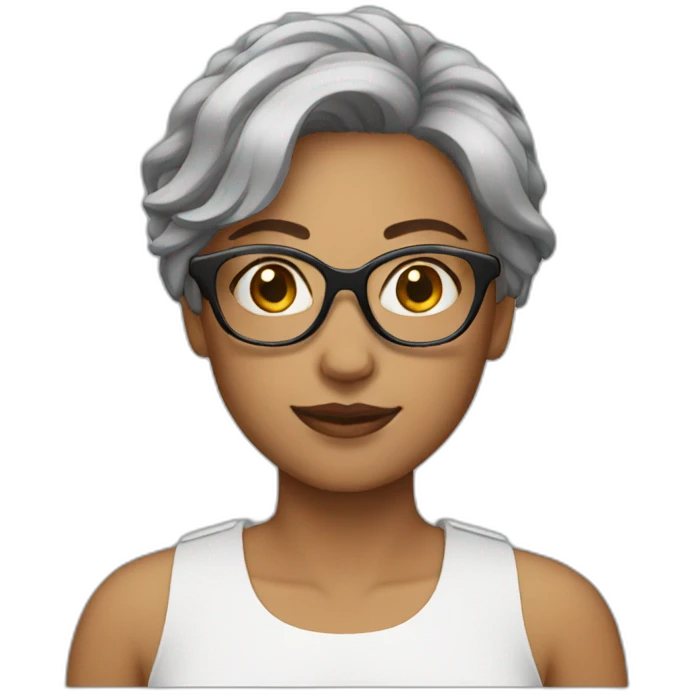 woman glasses short hair emoji