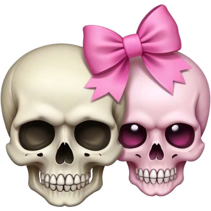 Skull with a pink bow with a male counterpart emoji