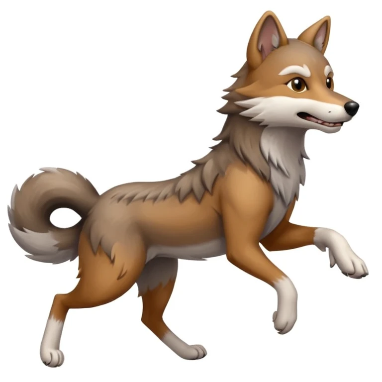 Cartoon like Coywolf running  emoji