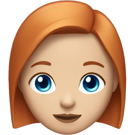 red haired girl with bob and light skin and blue eyes emoji