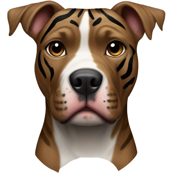pitbull terrier dark brindle tiger stripes black around nose emoji