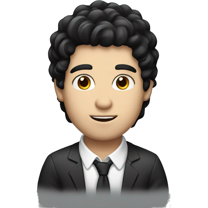 black hair, white skin guy with a book  emoji