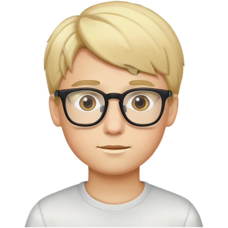 ragazzo con occhiali, biondo emoji