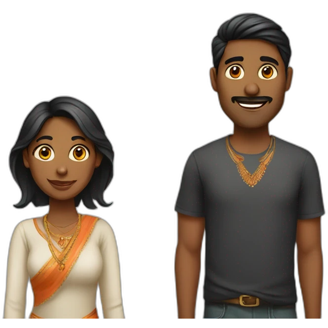 indian-man-black-woman-couple emoji