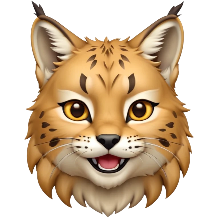 Cinematic-realistic cute-Lynx-Portrait-Emoji – Head tilted dramatically with an exaggeratedly amused expression, featuring a thick, tufted golden-brown coat with striking black ear tufts, wide, expressive amber eyes filled with playful disbelief. zoomed out to show shoulders emoji