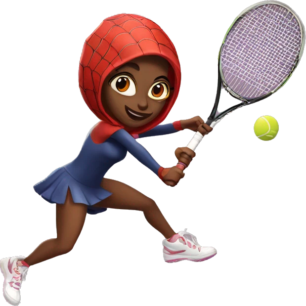 Spider-Girl playing tennis emoji