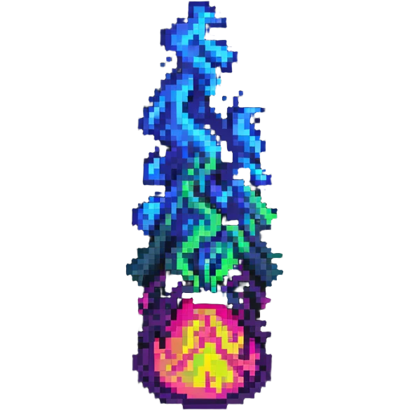 neon smoke pixel art emoji