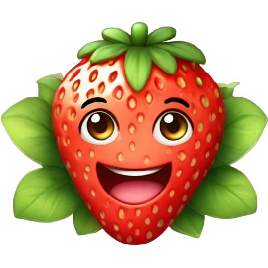 Strawberry cute emoji