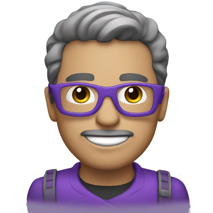 Une super héro du marketing digital habillé en violet emoji