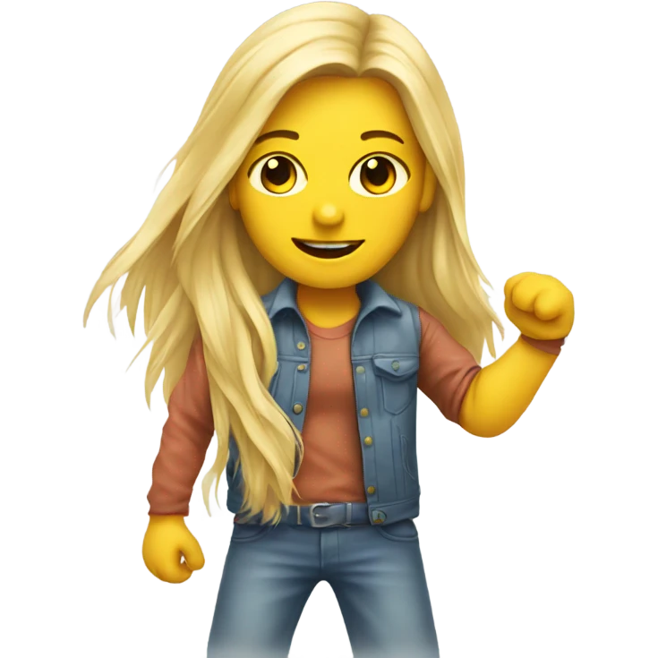 Long haired blonde builder on a skateboard emoji
