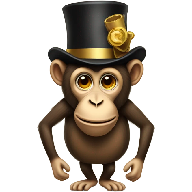 A monkey with a tophat emoji