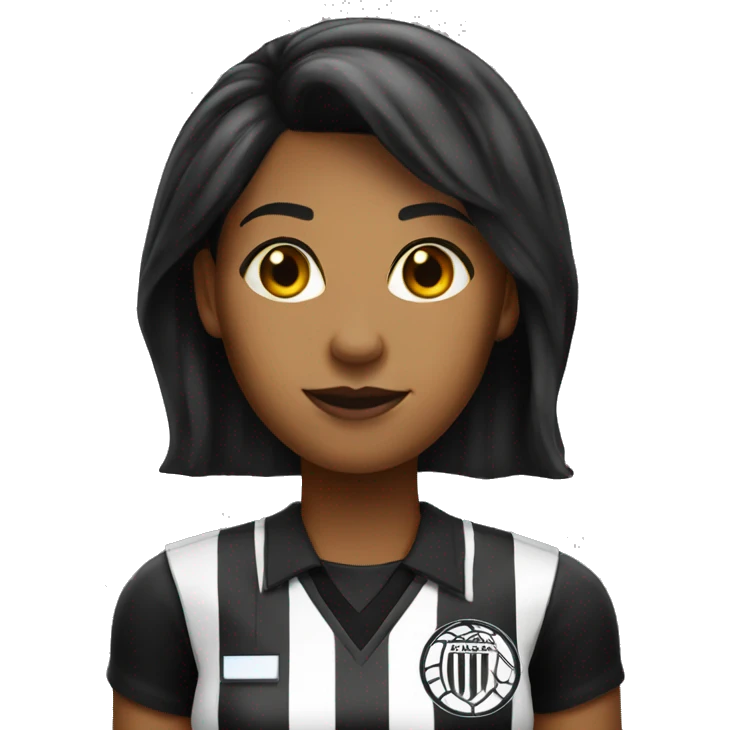 white with black hair female basketball referee  emoji