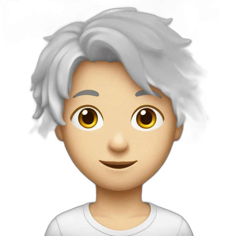 Jeune garçon blanc avec cheveux châtains  emoji