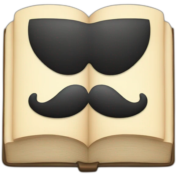 book with mustache emoji