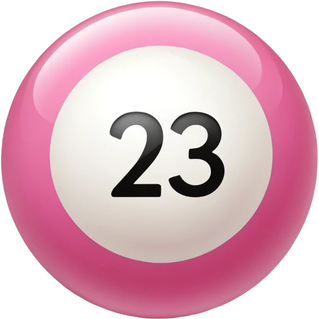 pink billiard ball with the number 23 inside a white circle emoji