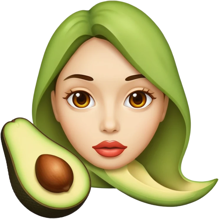 Aguacate con labios grandes emoji