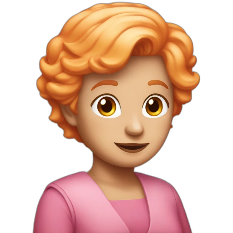 Donald trump with short orange hair and 70 years old wearing a pink dress emoji