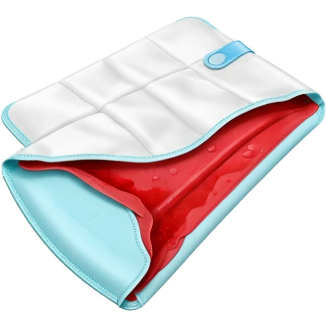 used sanitary pad with visible blood emoji