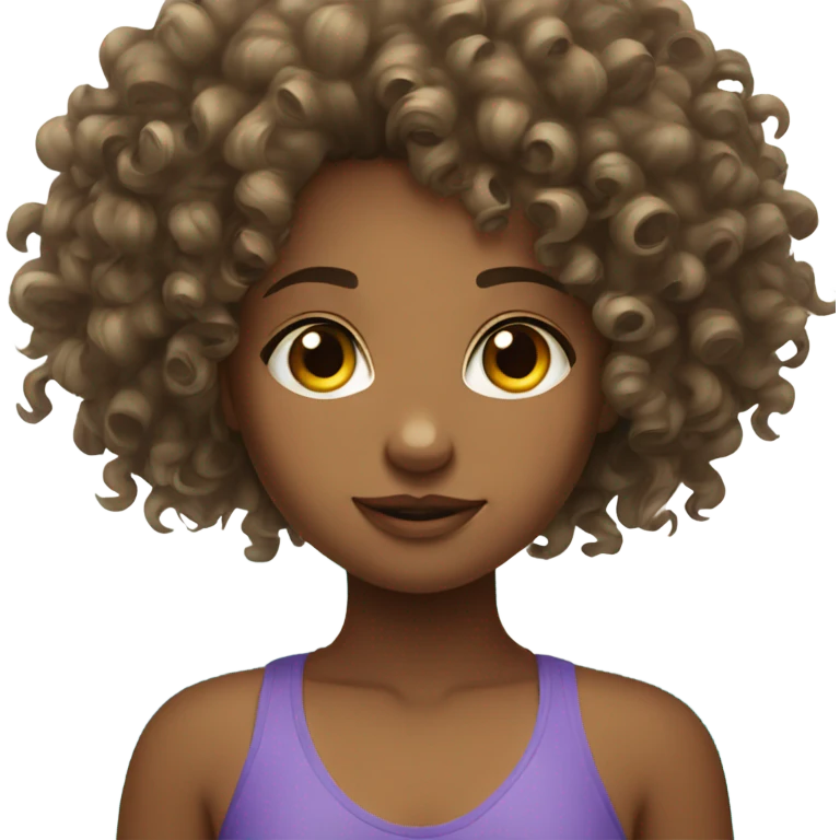 Curly hair girl by a pool emoji