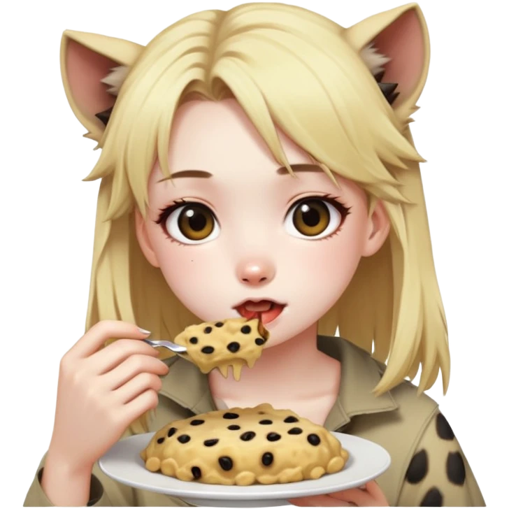Hyena eating blonde hair anime girl emoji