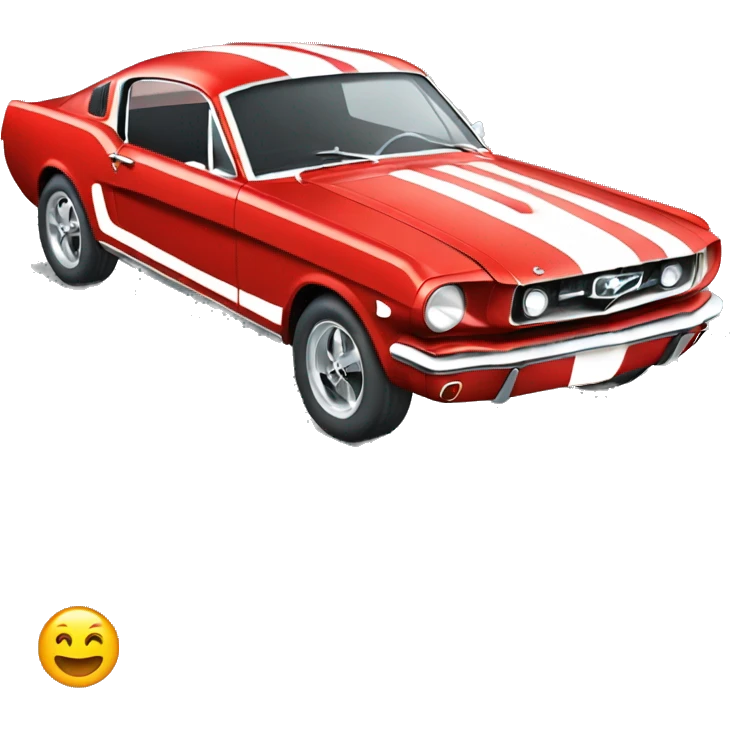 Create a red 66 Mustang with white stripes emoji