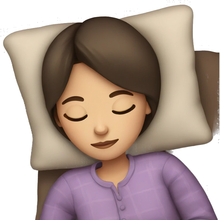 Brunette girl sleeping emoji