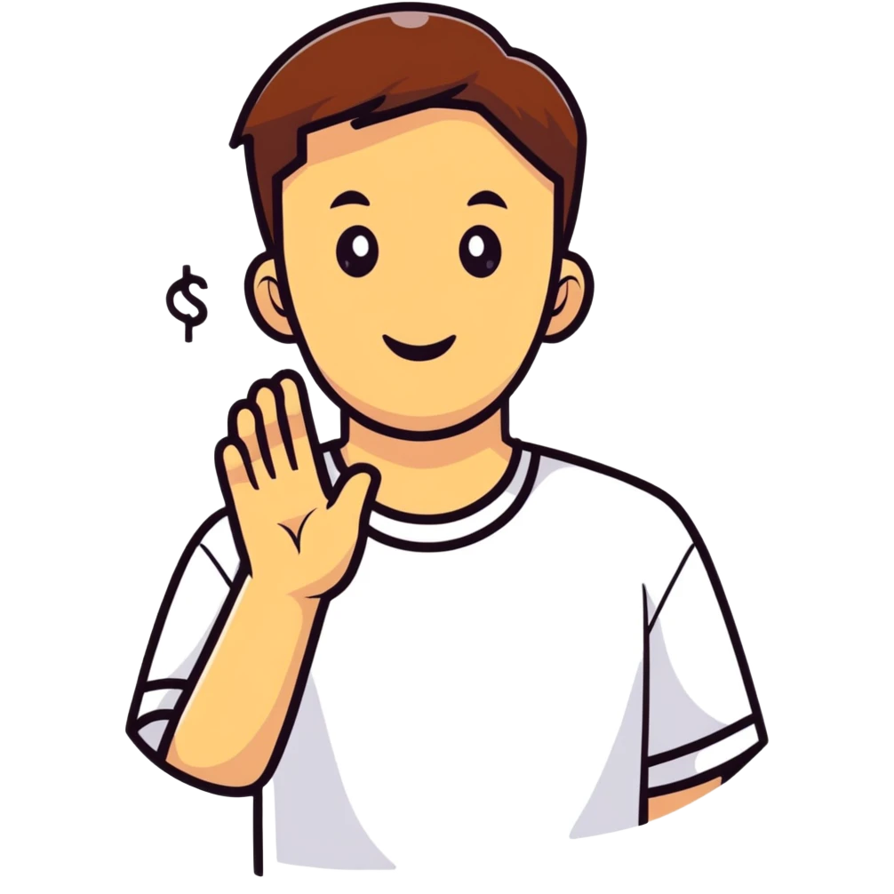 man communicating with sign language emoji