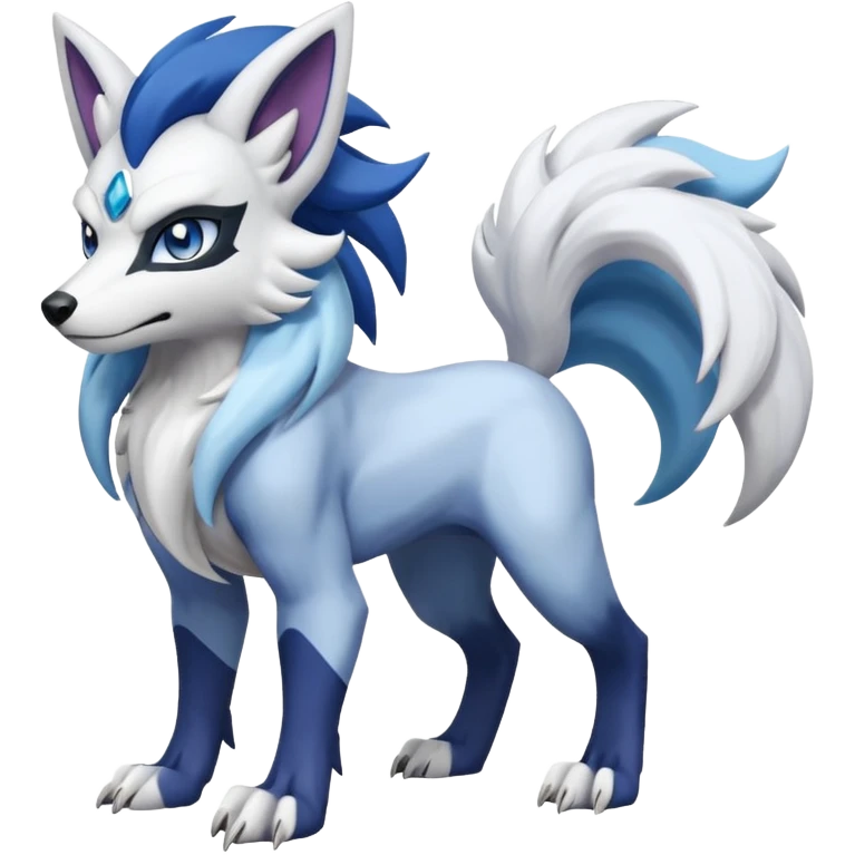 Suicune-Lycanroc-Absol-Fakémon-hybrid-creature (full body)  emoji
