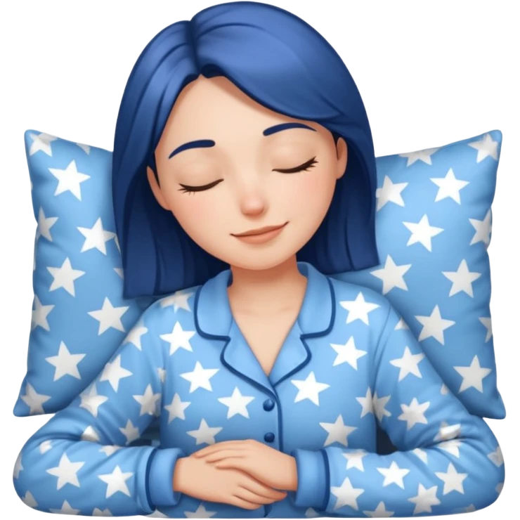  "type": "human",
      "look": "woman in star-print pyjamas, soft blue set, sleepy smile", emoji