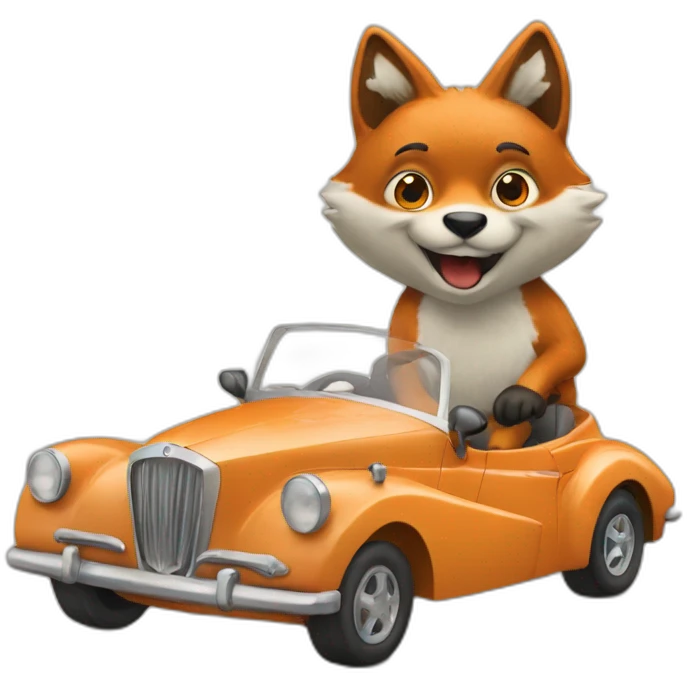 Renard en voiture emoji