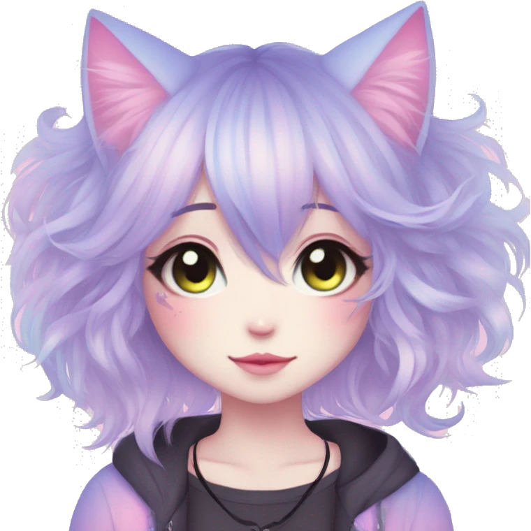 Cute Edgy Pastel Gradient Beautiful Anime Emo CatLady emoji