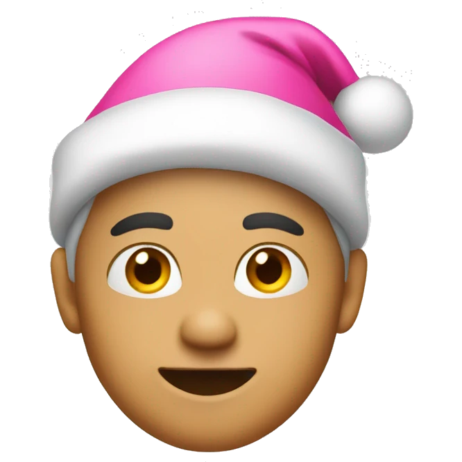 How wearing a pink Santa hat emoji