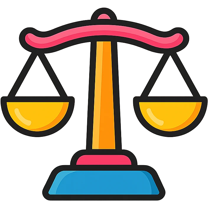 scales icon, clear outlines, strong shadows and highlights, psychosomatics and psychology theme, fun and not too complex emoji