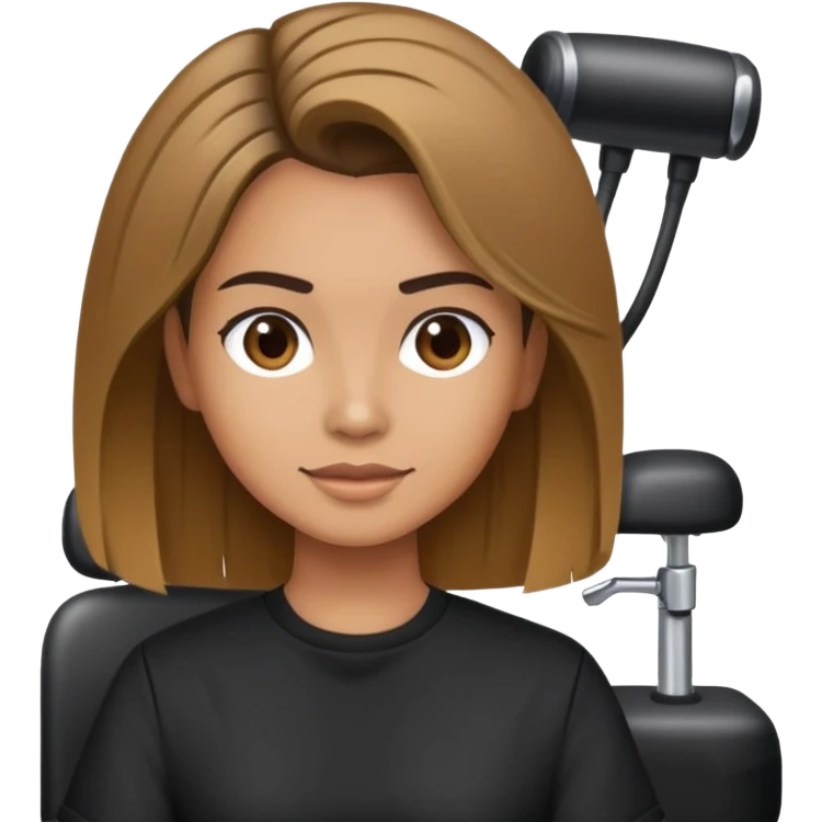 Hispanic hairstylist behind styling chair emoji