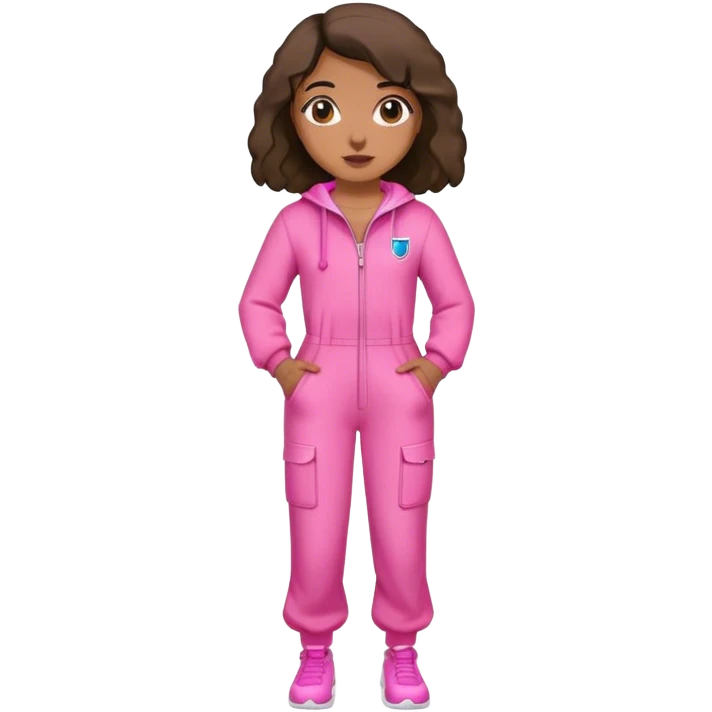 Dominican  girl full body in pink jump suit￼ emoji
