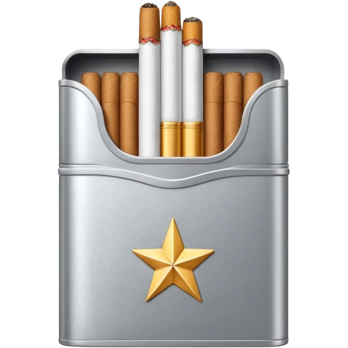 7 stars grey shining cigaret pack with a few cigaret inside emoji