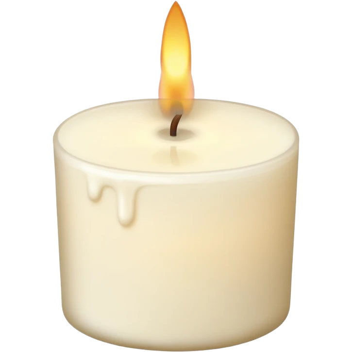 minimal flat emoji of a white or cream scented candle with three wicks, soft warm glow, clean vector style, elegant and modern, transparent background emoji