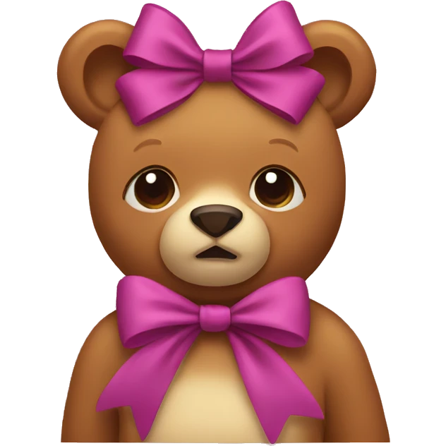 Bear wearing a cute bow emoji